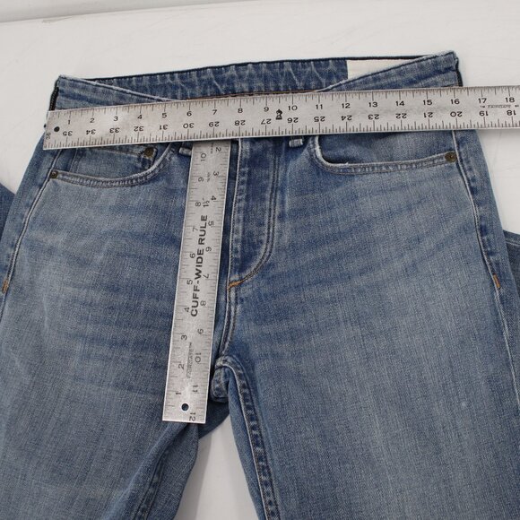 RAG & BONE Jeans Men's 30 32x33 Fit 2 Slim Mid Rise Button Fly Ames Blue Denim - Picture 5 of 13
